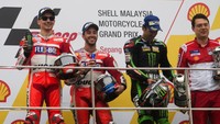 Satu podium sisa kelas primer di Sepang ditempati oleh rookie Johann Zarco. Lewat podium keduanya musim ini, Zarco menegaskan posisinya sebagai rookie terbaik MotoGP 2017. (Foto: Mirco Lazzari gp/Getty Images)