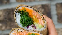 Makanan hybrid selalu sukses menarik perhatian. Sushi, misalnya, dibentuk mirip burrito sehingga langsung jadi incaran para foodies. Foto: Istimewa