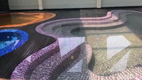 Ada 3 kolam cetek di tempat ini. Warnanya dibuat menarik, yakni ungu, oranye dan biru.