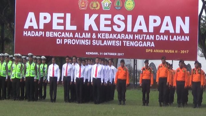 Siaga Bencana Alam dan Karhutla, Polda Sultra Gelar Apel