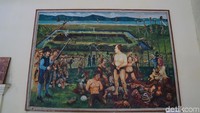 Lukisan yang palimg mencolok adalah lukisan ini. Lukisan yang menceritakan pembantaian 44 orang kaya di Banda oleh Belanda (Syanti/detikTravel)