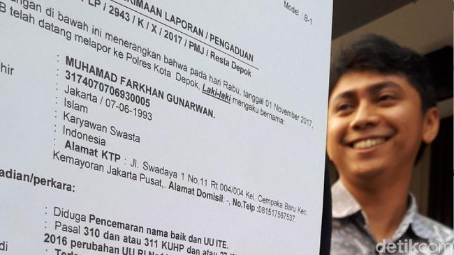 laporan pencemaran nama surat baik dengan 2 Medsos Mesum, Polisikan Video Farkhan Dikaitkan Akun