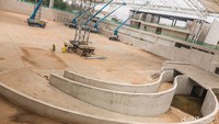 Beginilah penampakan proyek megah Velodrome yang bertaraf internasional dan akan digunakan dalam ajang Asean Games 2018 mendatang.