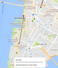 Jarak antara lokasi serangan di New York dengan WTC