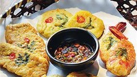 Pancake juga ikut dipadukan dengan labu. Dibuat dengan campuran udang, Nyam! Foto: Istimewa