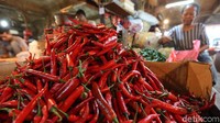 Penyumbang inflasi terbesar adalah cabai merah dan beras yang mengalami kenaikan harga.