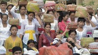 Tradisi Ngerebeg tersebut dilakukan warga setempat untuk menolak bala sekaligus menetralisir dan menyucikan situasi pedesaan.  (Foto: ANTARA FOTO/Fikri Yusuf)