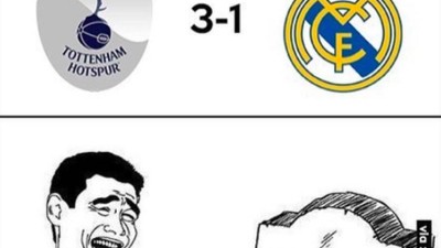 Dikandaskan Tottenham, Madrid Jadi Guyonan Meme