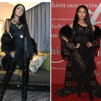 Busana transparan, jaket bulu dan rambut super panjang. Penampilan Denada kerap disebut sebagai Nicki Minaj-nya Indonesia.  Foto: Instagram