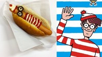 Lucunya hot dog mirip karakter Wally ini. Topinya dibuat dengan susunan mayonnaise dan saus sambal. Foto: Istimewa