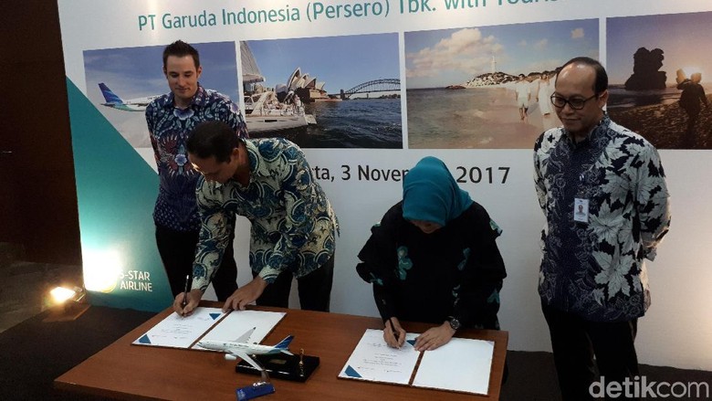 Foto: Penandatangan MoU Garuda Indonesia dan Tourism Australia (Randy/detikTravel) Foto: Penandatangan MoU Garuda Indonesia dan Tourism Australia (Randy/detikTravel)