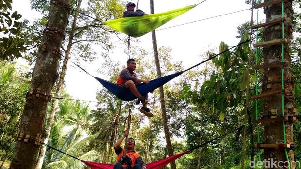 Pengunjung juga bisa menikmati alam dengan naik hammock/