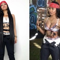 Dalam foto terbarunya, Denada bergaya plek-plekan mirip dengan Nicki Minaj. Penampilannya yang sengaja disamakan itu dalam rangka Halloween 2017.  Foto: Instagram