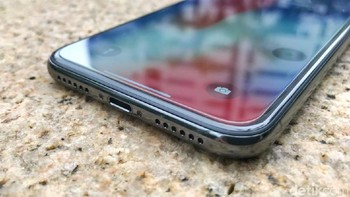 Bagian bawah terdapat speaker dan port lightning. Foto: Adi Fida Rahman/detikINET