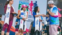Para pelari wanita tercepat dalam ajang marathon pagi tadi.