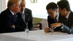 Bertemu, Trump dan Shinzo Abe Pamer 2 Topi Putih
