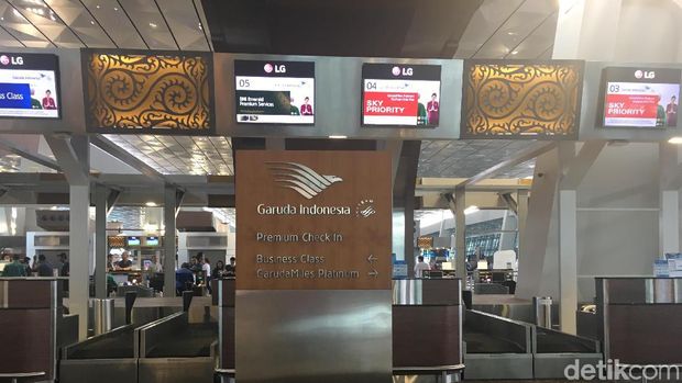 Counter check in Garuda Indonesia (Erna/detikTravel)