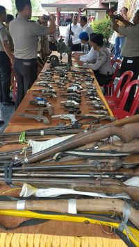 Maklumat Sapu Jagat, Puluhan Senpi Diserahkan Warga Sumsel