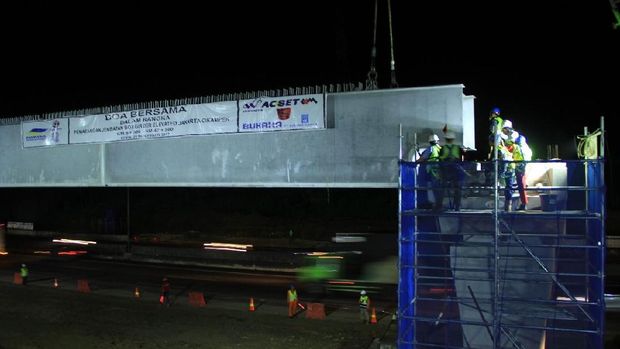 Jasa Marga Mulai Pasang Rangka Beton Tol Jakarta-Cikampek Layang.