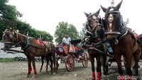 Kereta kencana ini telah tiba di halaman parkir Gedung Graha Saba Buana, Solo, Rabu (07/11/2017).