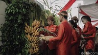 Prosesi selanjutnya memasang tuwuhan, yaitu sejumlah tumbuhan terpilih yang secara lahiriah berfungsi sebagai pemanis dan penyejuk pandangan. (Foto: Dok. allseasons)
