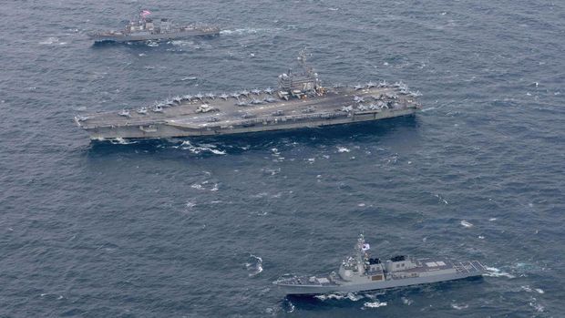 USS Ronald Reagan di Semenanjung Korea pada Oktober lalu