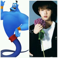 Jin bagi manusia normal adalah sosok makhluk halus yang cukup menyeramkan. Jin bagi fans K-Pop malah sebaliknya, yakni pria tampan member boyband BTS. Foto: Istimewa