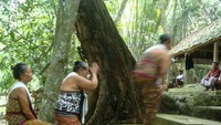 Mereka berjalan tanpa alas kaki dari rumah masing-masing sejauh 30 kilometer-40 kilometer sambil membawa hasil bumi yang akan dimakan bersama seusai ziarah kubur. Ritual jalan kaki atau laku mlampah ini dimaknai sebagai olah rasa, prihatin sebelum memanjatkan doa esok harinya.