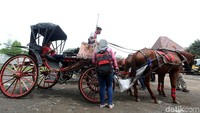 Kereta kencana ini jadi perhatian warga.