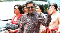 Djarot didampingi Heppy Farida menghadiri pernikahan Kahiyang Ayu dan Bobby Nasution, Rabu (8/11/2017).