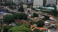 Penampakan permukiman padat di Jakarta Pusat.