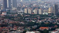 Suasana permukiman padat di Jakarta Pusat.