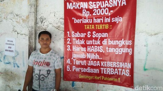 Hari Pahlawan, Warung di Yogya Ini Jual Semua Menu Serba Rp 2.000