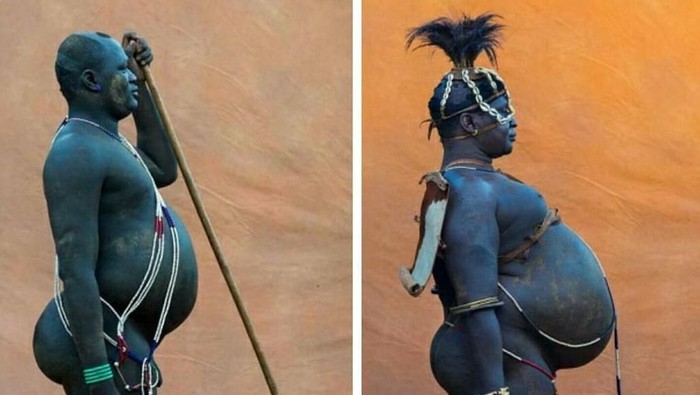 Suku Bodi di Ethiopia menganggap pria dengan perut buncit seksi.