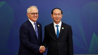 PM Australia Malcolm Turnbull disambut oleh Presiden Vietnam, Tran Dai Quang