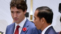 Momen Jokowi dan Trudeau bertemu di APEC. 
