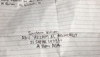 Pesan jihad tersebut antara lain bertuliskan Saudara Kalian Abu Azzam Al Khorbily 21 Safar 1439 H di Bumi Allah. (Foto: Dok. Istimewa)