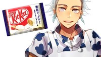 Kalau ini Kit Kat Iwaizumi Yoghurt yang dibuat untuk mendukung wilayah Iwaizumi usai terkena badai. Terlihat baju si tokoh bertema putih biru sama seperti kemasan Kit Kat.Foto: Istimewa