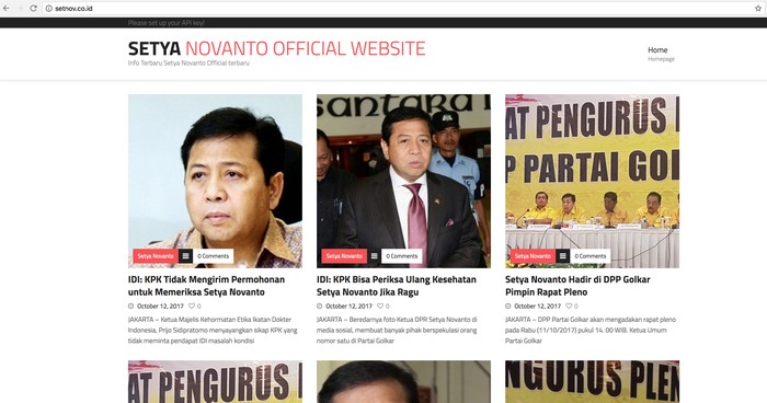 Sempat Diretas, Situs Pribadi Novanto Kembali Bisa Diakses