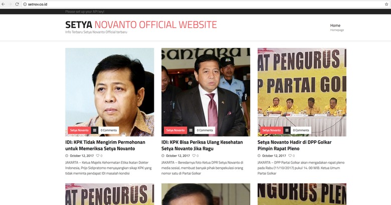 Sempat Diretas, Situs Pribadi Novanto Kembali Bisa Diakses Sempat Diretas, Situs Pribadi Novanto Kembali Bisa Diakses