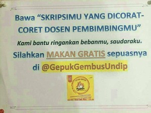 Skripsimu Dicorat-coret Dosen Pembimbing? Datang ke Sini Bisa Makan Gratis!