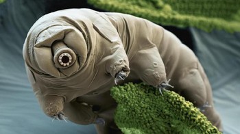 Tardigrade merupakan hewan yang bisa tahan di lingkungan ekstrem. Tak hanya itu, dia bisa bereproduksi secara seksual maupun aseksual. Foto: BBC