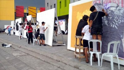 Puluhan Pelukis Mural Adu Karya di Street Art Competition
