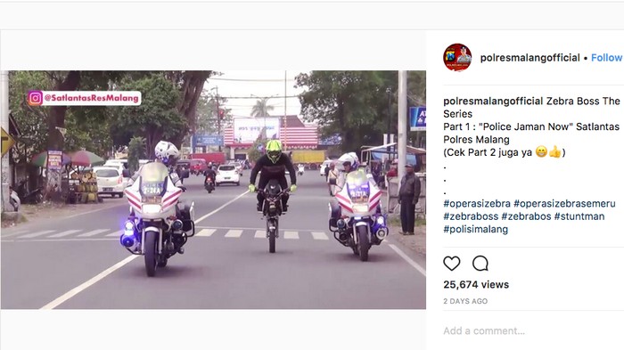 Polisi Zaman Now, Kejar Pemotor Nakal Pakai Motor Cilik