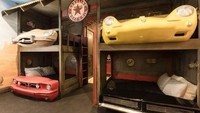Penginapan ini bisa dibilang inspiratif karena tiap kamar memiliki tema yang berbeda beda. Kalau yang ini tema koleksi mobil. (dok Exclusive Private Villas)