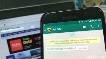 Begitu pula pesan yang dilawan bicara. Sudah pula terhapus meski telah dikirim lewat dari 7 menit. Selamat mencoba. Foto: Adi Fida Rahman/detikINET