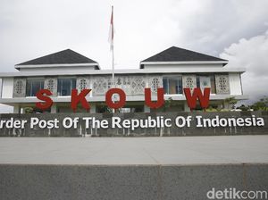 Before-After Pos Perbatasan RI-PNG yang Dipercantik Jokowi