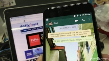 Setelah pesan terhapus, tutup aplikasi WhatsApp. Foto: Adi Fida Rahman/detikINET
