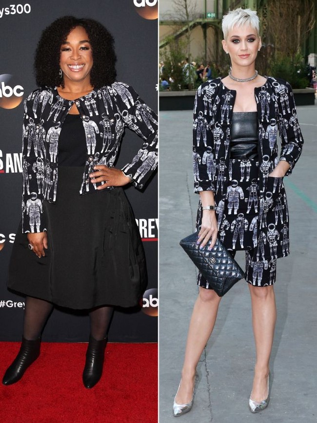 Jaket Chanel dengan gambar astronaut ini memang mencuri perhatian. Jaket yangs ama dipakai Shonda Rhimes dengan gaun hitam, setelah sebelumnya terlihat dipakai Katy Perry yang memadukannya bersama rok dan celana pendek senada. Foto: Ist.