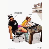 Suami mengerjakan tugas dan kerjaan di rumah? Siap-siap diganggu oleh istri. Foto: Instagram jude_devir